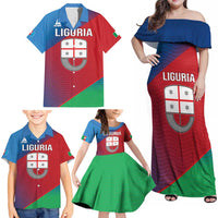 Italy Liguria Family Matching Off Shoulder Maxi Dress and Hawaiian Shirt Emblem With Flag Style LT19