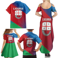 Italy Liguria Family Matching Summer Maxi Dress and Hawaiian Shirt Emblem With Flag Style LT19