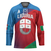 Italy Liguria Hockey Jersey Emblem With Flag Style - Wonder Print Shop