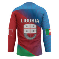Italy Liguria Hockey Jersey Emblem With Flag Style - Wonder Print Shop