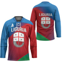Italy Liguria Hockey Jersey Emblem With Flag Style - Wonder Print Shop