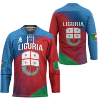 Italy Liguria Hockey Jersey Emblem With Flag Style - Wonder Print Shop