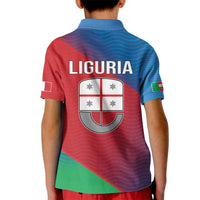 Italy Liguria Kid Polo Shirt Emblem With Flag Style LT19