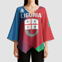 Italy Liguria Kimono Sleeve Blouse Emblem With Flag Style - Wonder Print Shop