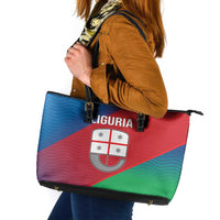 Italy Liguria Leather Tote Bag Emblem With Flag Style - Wonder Print Shop