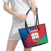 Italy Liguria Leather Tote Bag Emblem With Flag Style - Wonder Print Shop