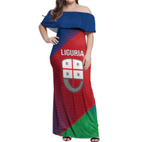 Italy Liguria Off Shoulder Maxi Dress Emblem With Flag Style LT19