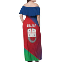 Italy Liguria Off Shoulder Maxi Dress Emblem With Flag Style LT19
