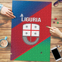 Italy Liguria Puzzle Emblem With Flag Style - Wonder Print Shop