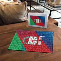 Italy Liguria Puzzle Emblem With Flag Style - Wonder Print Shop