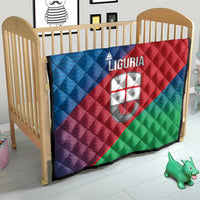Italy Liguria Quilt Emblem With Flag Style - Wonder Print Shop