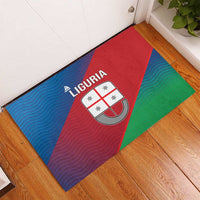 Italy Liguria Rubber Doormat Emblem With Flag Style - Wonder Print Shop