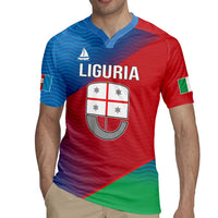 Italy Liguria Rugby Jersey Emblem With Flag Style LT19