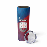 Italy Liguria Skinny Tumbler Emblem With Flag Style - Wonder Print Shop