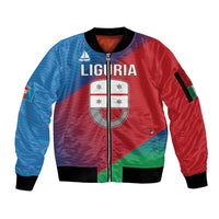 Italy Liguria Sleeve Zip Bomber Jacket Emblem With Flag Style LT19
