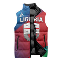 Italy Liguria Sleeveless Puffer Jacket Emblem With Flag Style - Wonder Print Shop