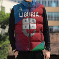 Italy Liguria Sleeveless Puffer Jacket Emblem With Flag Style - Wonder Print Shop