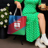 Italy Liguria Tote Bag Emblem With Flag Style - Wonder Print Shop
