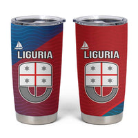 Italy Liguria Tumbler Cup Emblem With Flag Style - Wonder Print Shop