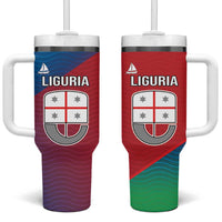 Italy Liguria Tumbler With Handle Emblem With Flag Style - Wonder Print Shop