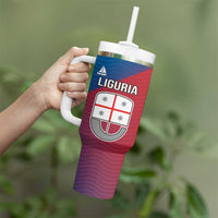 Italy Liguria Tumbler With Handle Emblem With Flag Style - Wonder Print Shop