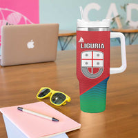 Italy Liguria Tumbler With Handle Emblem With Flag Style - Wonder Print Shop