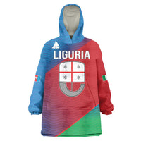Italy Liguria Wearable Blanket Hoodie Emblem With Flag Style LT19