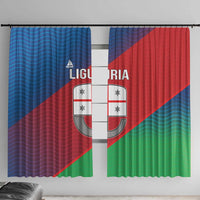 Italy Liguria Window Curtain Emblem With Flag Style - Wonder Print Shop