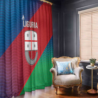 Italy Liguria Window Curtain Emblem With Flag Style - Wonder Print Shop
