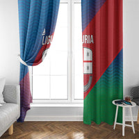Italy Liguria Window Curtain Emblem With Flag Style - Wonder Print Shop