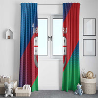 Italy Liguria Window Curtain Emblem With Flag Style - Wonder Print Shop