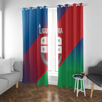 Italy Liguria Window Curtain Emblem With Flag Style - Wonder Print Shop