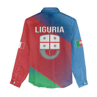 Italy Liguria Women Casual Shirt Emblem With Flag Style LT19