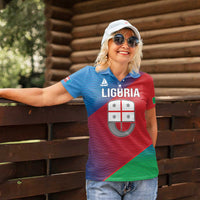 Italy Liguria Women Polo Shirt Emblem With Flag Style LT19