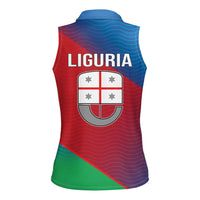 Italy Liguria Women Sleeveless Polo Shirt Emblem With Flag Style LT19