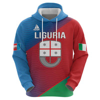 Italy Liguria Zip Hoodie Emblem With Flag Style LT19
