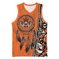Canada Indigenous Orange Shirt Day Basketball Jersey Haida Dreamcatcher Art