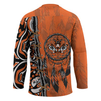 Canada Indigenous Orange Shirt Day Hockey Jersey Haida Dreamcatcher Art