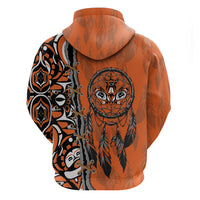 Canada Indigenous Orange Shirt Day Hoodie Haida Dreamcatcher Art