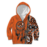 Canada Indigenous Orange Shirt Day Kid Hoodie Haida Dreamcatcher Art