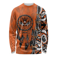 Canada Indigenous Orange Shirt Day Long Sleeve Shirt Haida Dreamcatcher Art