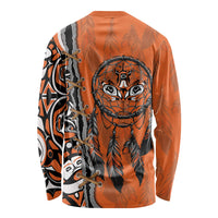 Canada Indigenous Orange Shirt Day Long Sleeve Shirt Haida Dreamcatcher Art