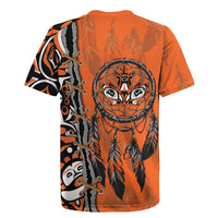 Canada Indigenous Orange Shirt Day Rugby Jersey Haida Dreamcatcher Art