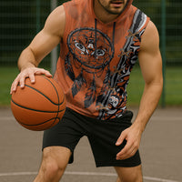 Canada Indigenous Orange Shirt Day Sleeveless Hoodie Haida Dreamcatcher Art