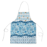 Oktoberfest Bavarian Heritage Apron Edelweiss Beer Festival Blue Pattern