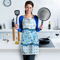 Oktoberfest Bavarian Heritage Apron Edelweiss Beer Festival Blue Pattern
