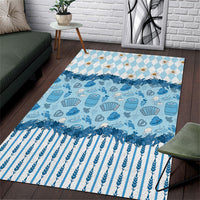 Oktoberfest Bavarian Heritage Area Rug Edelweiss Beer Festival Blue Pattern