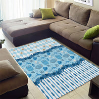 Oktoberfest Bavarian Heritage Area Rug Edelweiss Beer Festival Blue Pattern