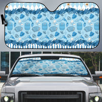 Oktoberfest Bavarian Heritage Auto Sun Shade Edelweiss Beer Festival Blue Pattern