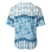 Oktoberfest Bavarian Heritage Baseball Jersey Edelweiss Beer Festival Blue Pattern